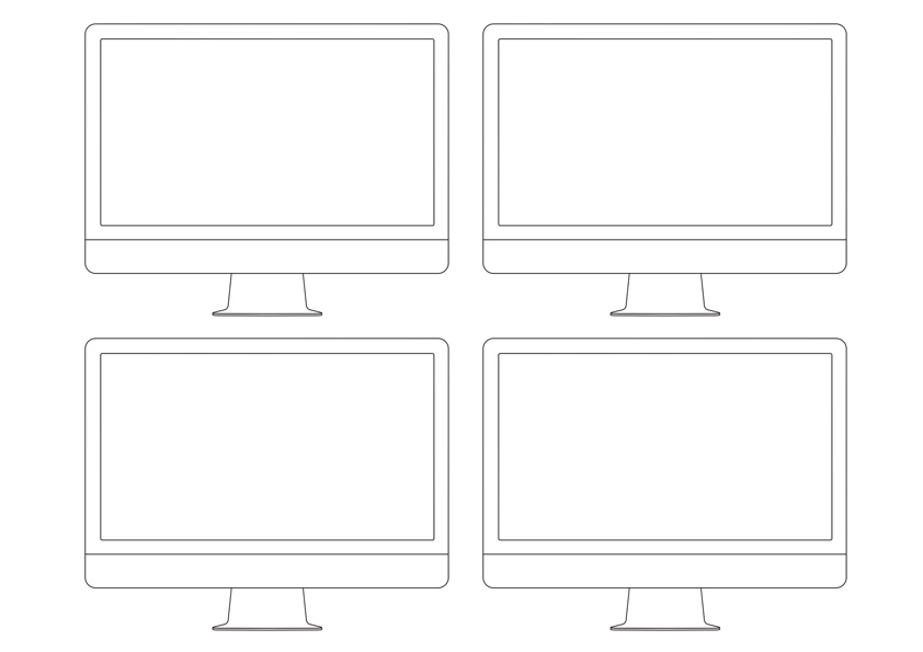 Template image of 4 desktops in a tile pattern.